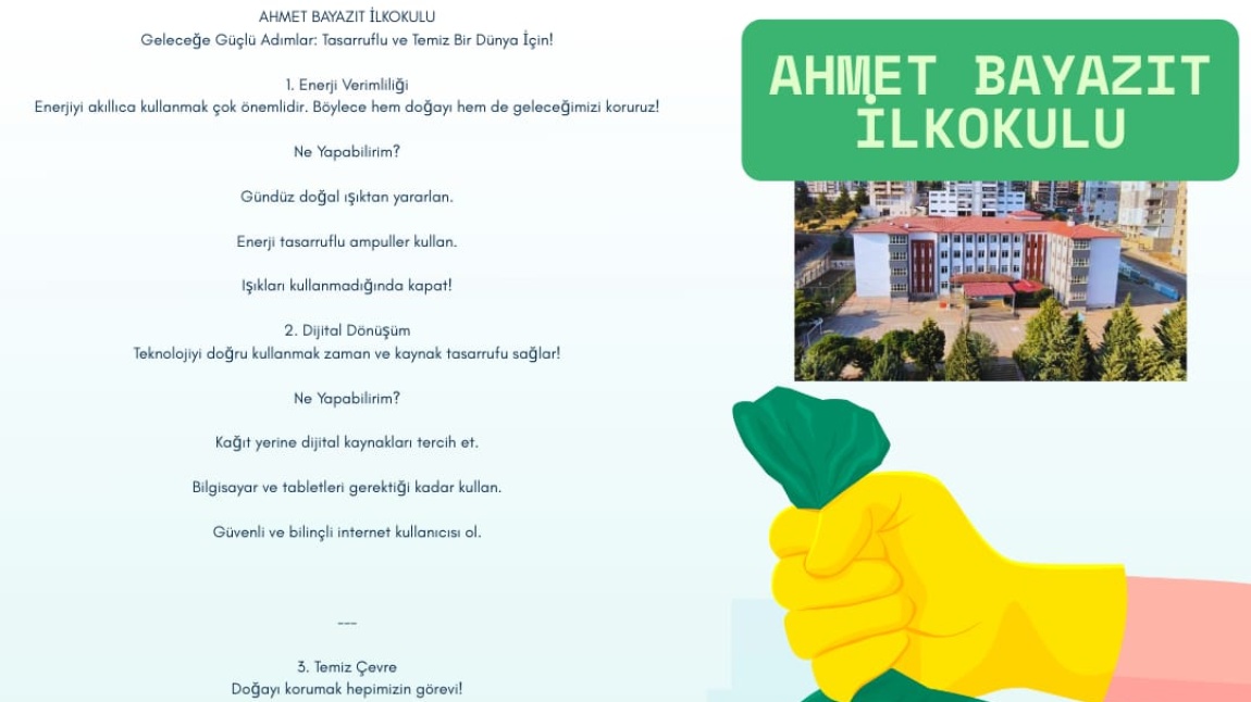 ENERJİ DOSTU MAVİ YEŞİL OKUL PROJESİ KAPSAMINDA ÖĞRETMEN VELİ BİLGİLENDİRME TOPLANTISI